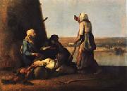 Jean Francois Millet The Haymakers' Rest oil on canvas